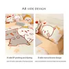 3 pièces ensemble Kawaii chat drap de lit ensemble de literie doux couette couverture double pleine reine taille pour filles draps et étuis L230704