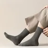 Calzini da uomo Autunno Inverno Uomo Cotone Tinta unita A righe Business Traspirante Sport Maschile Sox Sokken Taglie forti