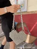 2022 Spring/Summer Woven Shoulder Bag Silver Love Handbag East Gate Cute Beaded Bag 230725