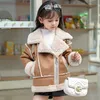 Piumino Giacca da motociclista per ragazze Cappotto di pelliccia caldo peluche 2022 Autunno Inverno Cappotto di lana di agnello per bambini Nuovo Giacca stile straniero HKD230725