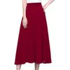 Skirts Women's Basic Casual Elastic Waist A Line Solid Flared Midi Skirt Sweater Dress Formal 4x