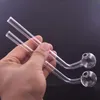 Tuyaux de brûleur à mazout en verre incurvé de 7 pouces de longueur avec boule OD 30mm Tube en verre transparent de haute qualité fait à la main pour concentré de cire Pipes à fumer à la main pour Dab Rig