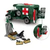 軍事米国陸軍WW2 T214 WC54救急車モデルキットビルディングセットフィギュア兵士レンガの古典的な子供のおもちゃの男の子ギフト230724
