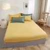 Bedding sets 100% Cotton Quilt Cover Sheet Closefitting Bed Mattress Protection Soft and Comfortable Solid Color Fourpiece Set 230725