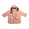 Piumino moda neonata vestiti con cappuccio bambino bambini addensare caldo cappotto lungo ragazzo inverno neve piumino HKD230725