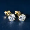 Stud IOGOU 10k Gold Earrings Real 6mm Diamond Stud Earrings for Men Women 10K Yellow Gold Screw Back Earrings Fine Jewelry 230724