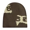 Beanie/Skull Caps Unisex winter cool cartoon gezicht afdrukken gebreide winddichte warme hoed mannelijke punk hiphop mode koude hoed y2k hoeden 230724