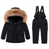 Donsjas 2023 Winterjassen voor Jongen Kinderen Snowsuits Kinderen Donzen Parka Jas Meisjes Bontkraag Bovenkleding Overalls Baby Jumpsuit HKD230725