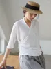 Koszule damskie 2023 Summer Chin Chinese Style T-shirt Kobiety w szyku w połowie rękawie Casual Proste Pullover Tops