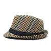 Berets Fashion Colourful Weave Straw Hats For Men Women Spring Summer Fedoras Top Jazz Caps Old Man Vintage Adult Panama Beach Hat