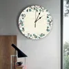 Orologi da parete Orologio con fiori di tulipano blu Grande orologio da parete moderno da pranzo rotondo da camera da letto da appendere silenzioso