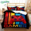 Gamer Controller Moda Impressão Digital Conjunto de Roupa de Cama Capa de Edredom Edredom Cama de Solteiro Twin Completo Queen Juventude Crianças Menina Meninos Presente L230704