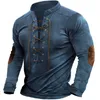 Herren Hoodies Sweatshirts Retro Kordelzug Tie-up Patchwork Sweatshirt Frühling Herrenkleidung Mode Langarm V-Ausschnitt Pullover Streetwear Herren Casual Tops 230724