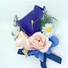 Dekorativa blommor 2st Artificial Wrist Corsage Set Groom Man Bride Bridesmaid Wedding Prom Party Decoration