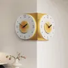 Wall Clocks Double Sided Corner Clock Modern Design Home With Light / Without Living Room Decoration Hanging