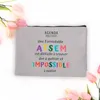 Merci Atsem French Printed Travel Wash Pouch Gifts for Atsem Makeup Bag Large Pencil Case School Stationery Supplies Storage Bag