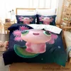 2023 Kawaii Animal Axolotl Ensemble de literie Simple Twin Full Queen King Size Ensemble de lit Aldult Kid Chambre Housse de couette Ensemble 3D Anime L230704