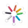 Key Chain Holder Aluminum Waterproof Pill Box Bottle Container Keychain Jar Storage Stash Smoking Accessories LL