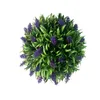 Dekorativa blommor Chzimade Artificial Purple Simulation Plant Lavender Hanging Topiary Ball Handikraft Väggdekor Plastblomma