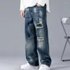 Jeans Masculino Calças Casual Vintage Roupas Largas Calças de Perna Reta Moda Coreana Homem Streetwear Harajuku Oversize