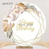 Background Material Laeacco Little Princess 1st Birthday Circular Photography Background Baby Shower Family Party Flower Decoration Circular Custom Background