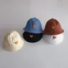 Caps Hats Cute Bear Solid Color Baby Fisherman Cap Cartoon Embroidery Dome Kids Girl Boy Bucket Hat Spring Summer Sun Infant Panama 230724