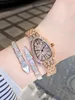 Dameshorloges Diamant Dames Gouden Horloge Dames Pols Luxe Merk Armband Vrouwelijk 230725