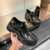 Bottomed Designer Flat Casual RUBY Mary Jane Shoes Platform Leather Dress Printing Lace UP Trainers Black Buckle Height Increasing Shoe 12067