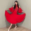 Stage Wear 2023 Ballroom Dance Dress Red Competition Latin Waltz Tango Performing Costume Club Prom Dresses BL8317