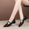 Kleidschuhe Damenpumpen 2023 Frühling Herbst Mode Low Heels Schnalle von Frauen Retro Classic Black Bequeme Frau