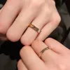 MET DOOS Ontwerpers ring luxe paar sieraden mode mannen en vrouwen klassiek drie diamanten ringen 2 stijlen jubileumcadeau zilver rosé goud veelzijdige stijl AAA