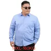 Herrklänningskjortor Spring Summer Men Dress Shirt Långärmad stor storlek 10xl 12xl 14xl 160 kg överdimensionerade formella kontor Loose Shirts Business Tops 230724