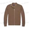 Men's Sweaters Designer Mens Business Jacket Rl Casual Semiturtleneck Zipper Men Sweater Knitted Cardigan Pony Top t