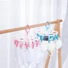 Hängare Multifunktionella 16-klippklippkläderhängare Barnens vuxna vindtäta strumpor underkläder förvaringsställ