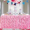 Table Skirt Handmade Pink Wavy Tulle For Wedding Dessert Britday Party Decor Signature Home Decoration 185 77cm
