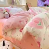 寝具セット34ピースの綿セットガールのかわいい韓国スタイルのフラットとフィットベッドシーツ枕ケース付きツインクイーンサイズ230725