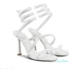 Lady wedding Sandals crystal embellished spiral wrap around sandals stiletto heels shoes with box