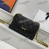 Mini bolso de hombro clásico con solapa para mujer Caviar acolchado Mini Crossbody Designer Purse Vintage Portabl Clutch Gold Hardware Bolso de lujo Fanny Pack Tarjetero 20CM