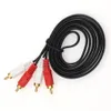 1,5 m 2RCA macho para 2 RCA macho estéreo AUX cabo de áudio RCA para laptop DVD TV alto-falante