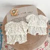 Kleding Sets Zachte Ademende Baby Meisjes Set Zomer Vintage Bloemen Borduren Shirt Met Korte Mouwen 2Pc Outfits Kinderkleding