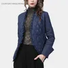 Parkas en duvet pour femmes à volants élégants Veste en duvet d'hiver pour femme Élégante Slim Court Manteau en duvet bleu chaud Légèrement en duvet de canard blanc Vestes décontractées de bureau HKD230725