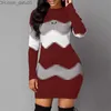 Basic Casual Dresses Casual Dresses Women Elegant Patchwork Long Sleeve Warm Dress Autumn Winter Rib Knit Sweater Dress Casual Z230726