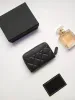 Créateur de mode femmes porte-monnaie porte-cartes pliable rabat classique motif caviar agneau en gros noir femme petit mini portefeuille sac à main couleur galet