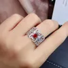 Clusterringen KJJEAXCMY Boutique sieraden 925 sterling zilver ingelegd natuurlijke smaragd robijn saffier edelsteen vrouwelijke ring Ondersteuning Review Luxu