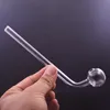 Tuyaux de brûleur à mazout en verre incurvé de 7 pouces de longueur avec boule OD 30mm Tube en verre transparent de haute qualité fait à la main pour concentré de cire Pipes à fumer à la main pour Dab Rig