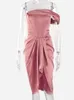 Casual Dresses Women Summer 2023 Pink Party Dress House Of Cb Satin Bodyocn Draped Sexy Celebrity Evening Club