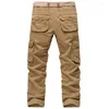 Pantalons pour hommes vêtements de mode extérieur décontracté confortable pur coton grande taille multi-poches salopette mi-taille militaire pantalon