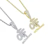 Free Shipping Only The Family OTF Letter Pendant Necklace with Rope Chain High Quality Women Men Boy Iced Out Full Paved Zirconia Hip Hop Fashion Gift Jewelry