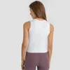 Camicie attive ABS LOLI Canotta da allenamento con increspature laterali da donna Girocollo Camicia da yoga senza maniche estiva Abbigliamento sportivo sottile Fitness Corsa Palestra