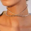 Pendanthalsband Stonefans Full Rhinestone Cross Collar Choker Halsband för kvinnor Fashion Elastic Opening Choker Torques Halsband smycken gåva J230725